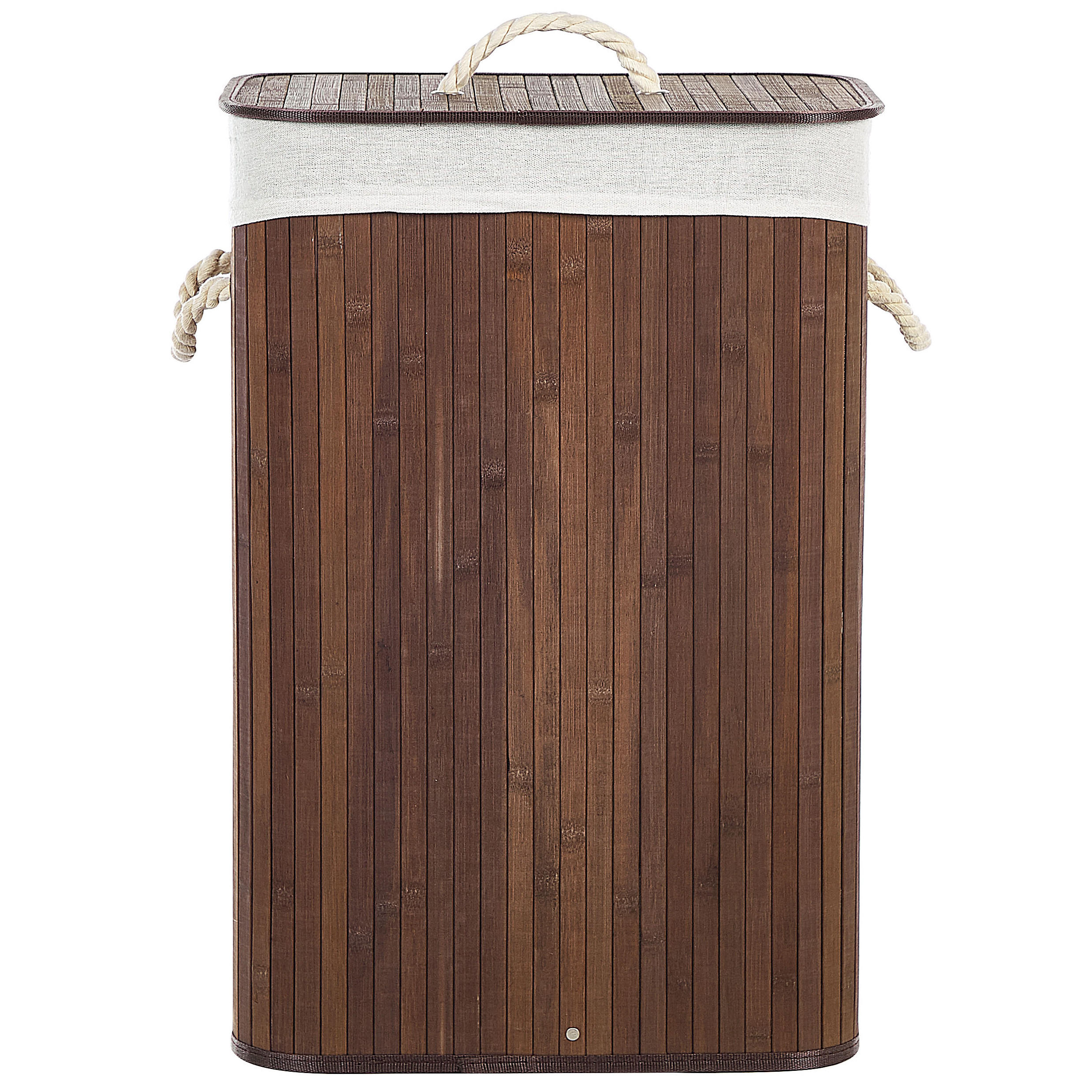 KORB Dunkler Holzfarbton Komari - Dunkelbraun/Weiß, Holz (40/60/30cm) - Beliani