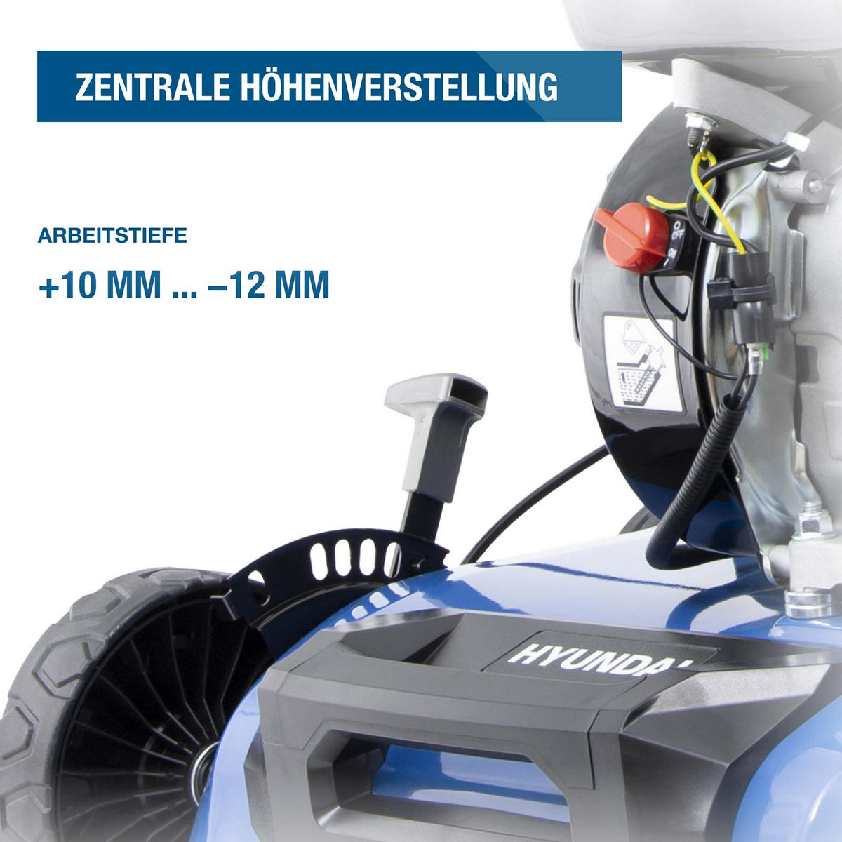 BENZIN-VERTIKUTIERER Lüfter SC4002G Rasenlüfter Moosentferner (40 cm, 5.6 PS, 40L Fangkorb) - Blau, Metall (58.5/111/115cm) - HYUNDAI