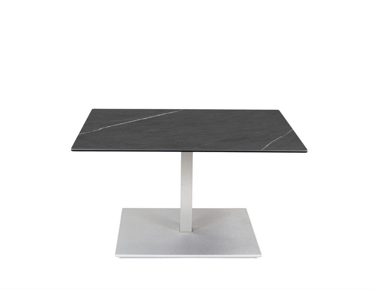 COUCHTISCH Ceara 90x60x47 höhenverstellbar Perlsilber/Marmara Nero - Grau, Keramik (90/60/47cm) - 58aufmkessel