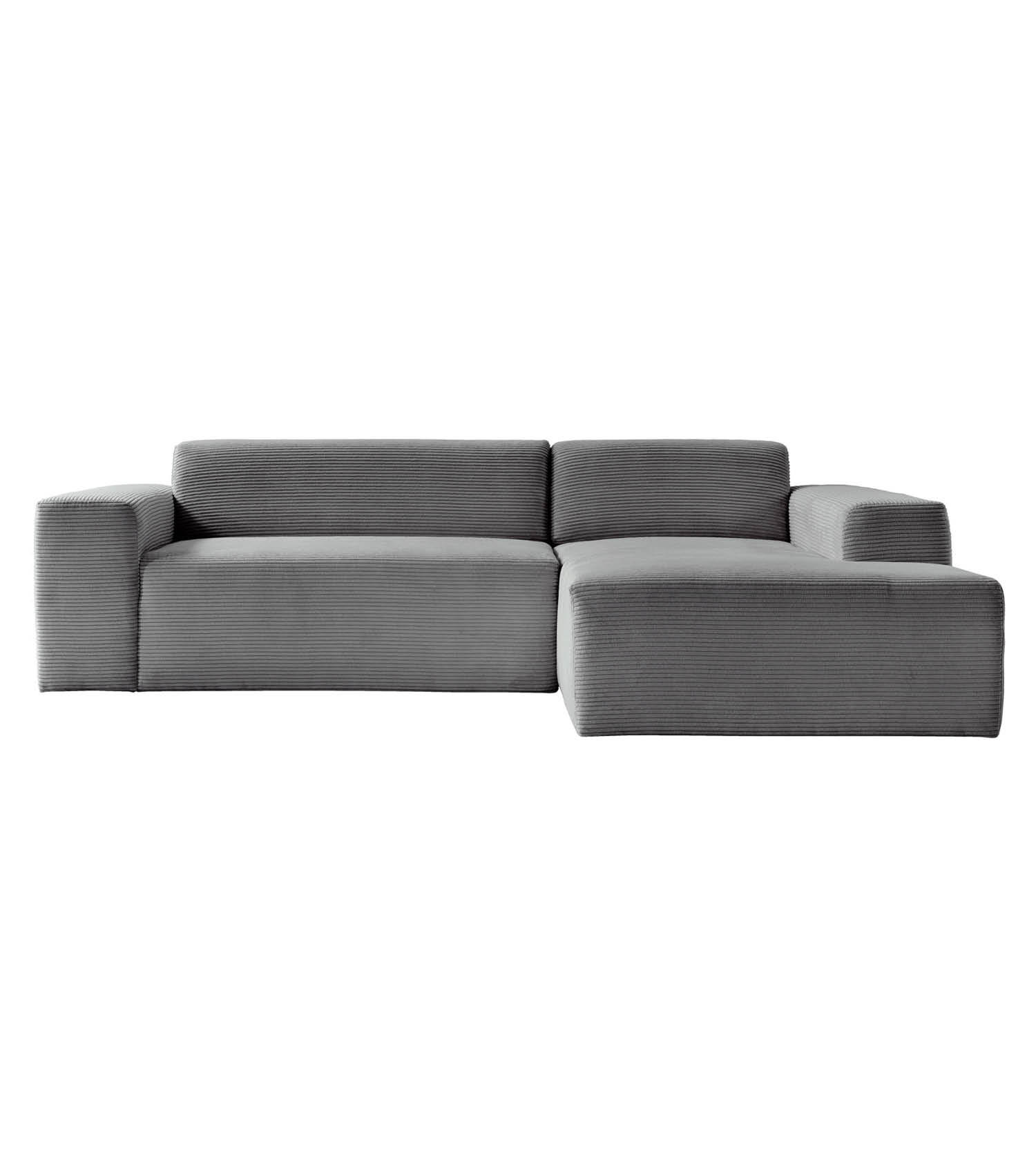 ECKSOFA Die Lässige Recamiere rechts - Anthrazit, Textil (253/188cm) - Mokebo