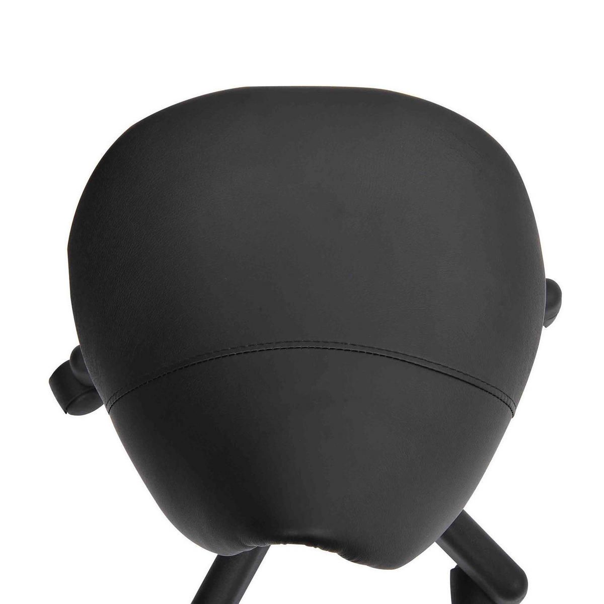 ROLLHOCKER in Schwarz 38x35x55 cm, höhenverstellbar von 45 bis 55 cm mit Sattelsitz und Rollen - Schwarz, Kunststoff (35/55/38cm) - IVMEU