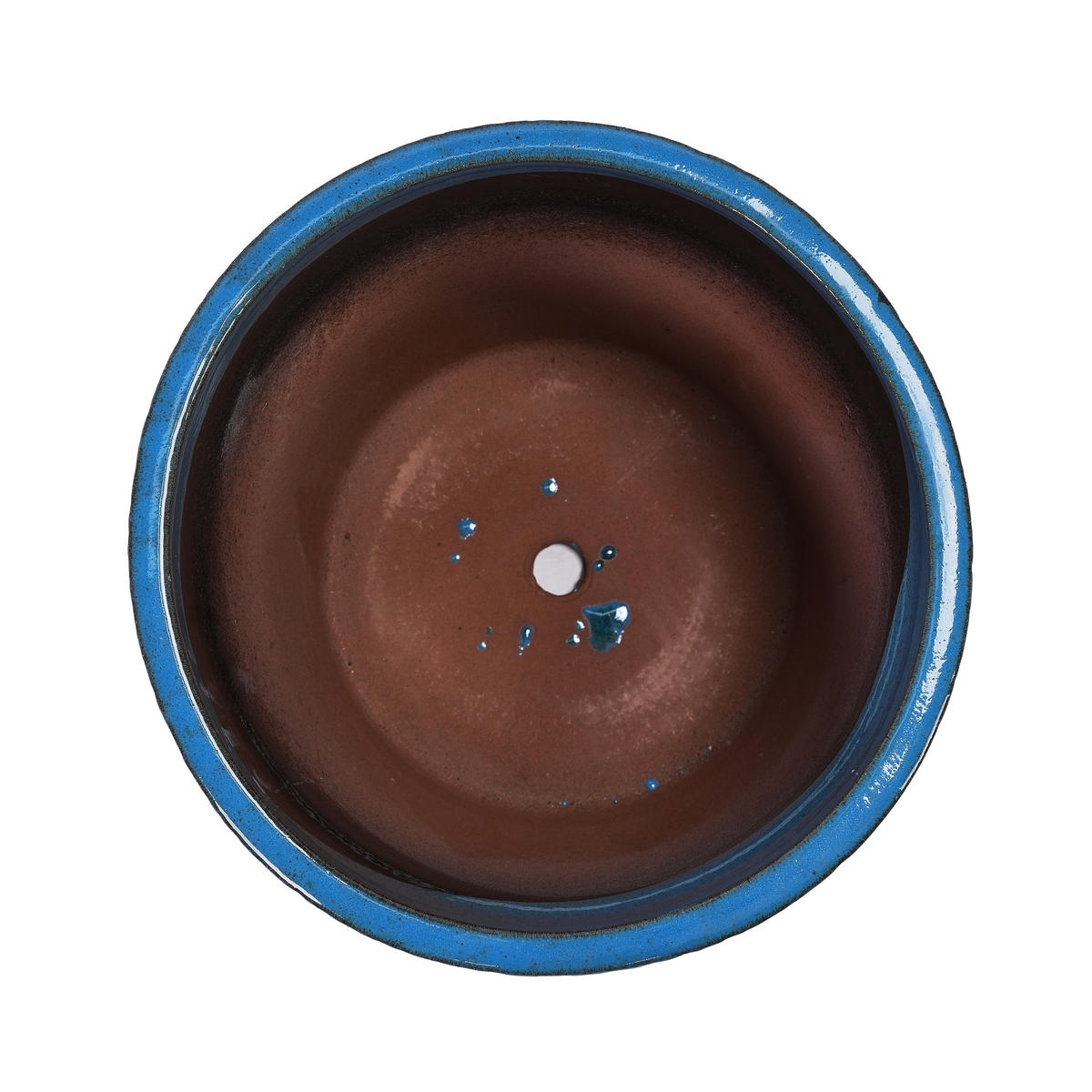 BLUMENTOPF Ø 38,1/30,5/22,9 cm Antikblau (3 Stück) - Dunkelblau, Keramik (38.1/33cm) - Oxeza