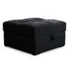 POUF MIZA Schwarz 65x65 cm - Schwarz, Textil (65/38/65cm) - MASSENO