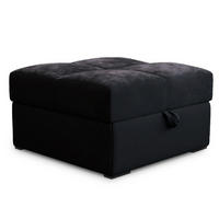 POUF MIZA Schwarz 65x65 cm - Schwarz, Textil (65/38/65cm) - MASSENO