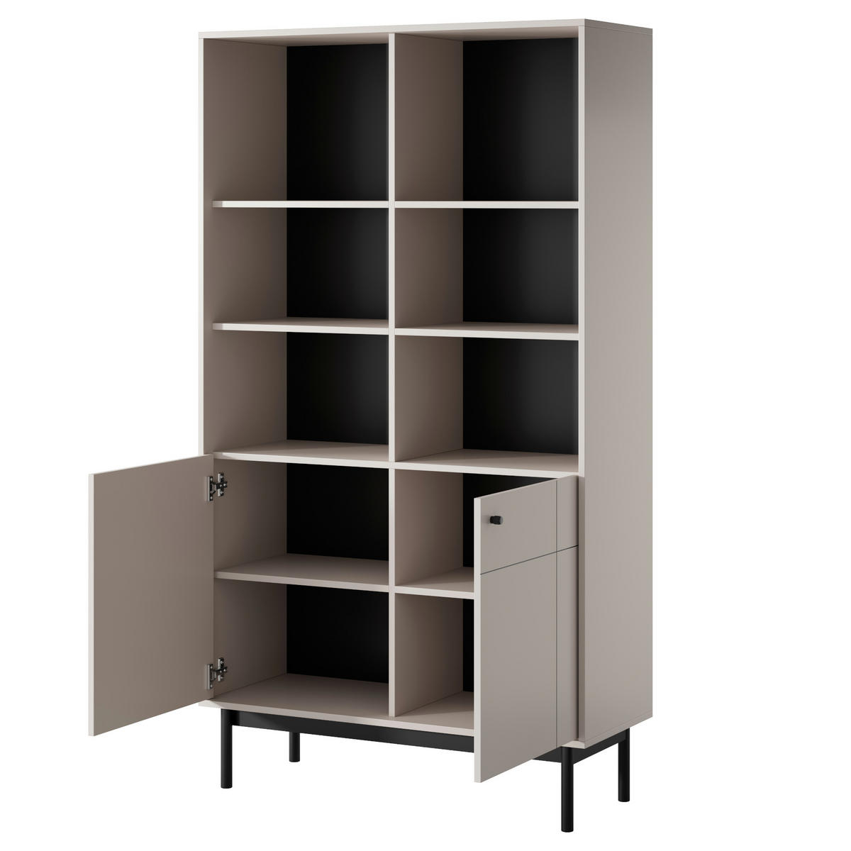 BÜCHERREGAL DIEPPE REG1-2D Fräste Fronten, Kaschmir - Kaschmir, Holz/Holzwerkstoff (104/184/39cm) - Komodee