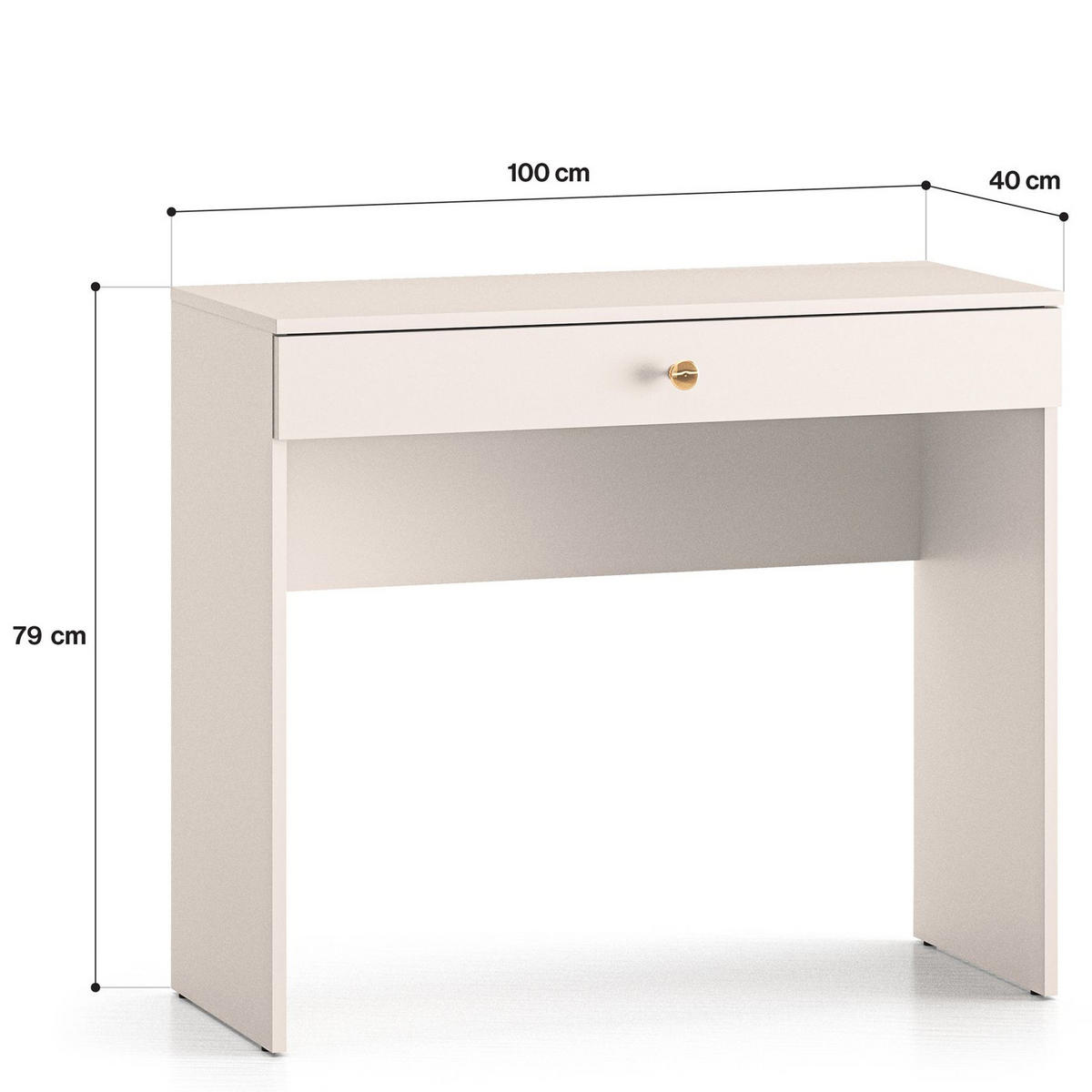 SCHREIBTISCH FRALIA,Creme - Creme, Holzwerkstoff (40/92/79cm) - KONSIMO®