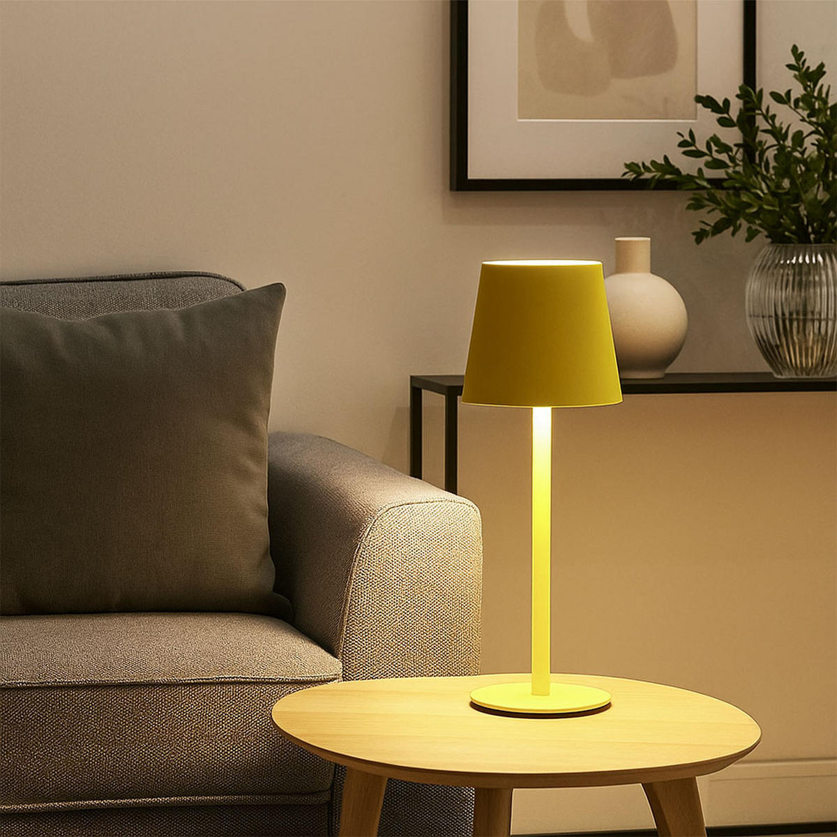 LED TISCHLAMPE VANNIE I Gelb - Gelb, Metall (11.5/11.5/36cm) - Globo Lighting