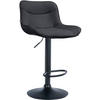 BARHOCKER TAMPA Schwarz Kunstleder Schwarz - Schwarz, Leder/Metall (49/85/51cm) - DELUKE