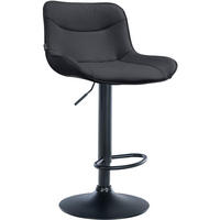 BARHOCKER TAMPA Schwarz Kunstleder Schwarz - Schwarz, Leder/Metall (49/85/51cm) - DELUKE