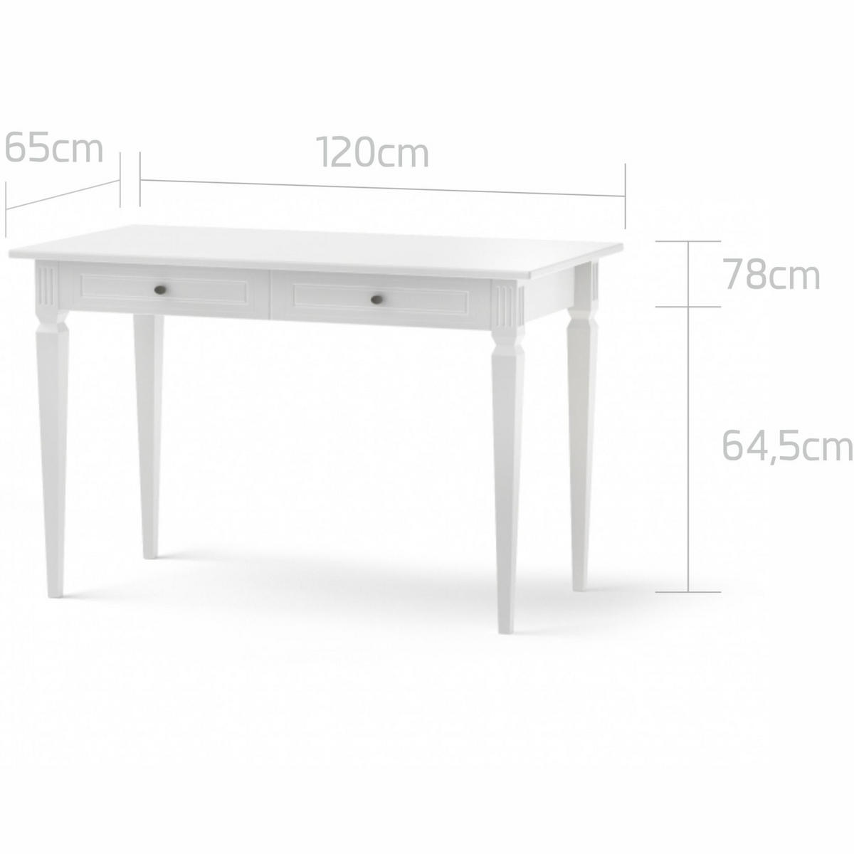 KINDERSCHREIBTISCH Ines - Weiß, Holzwerkstoff (120/78/65cm) - RAUMHIRSCH FURNITURE