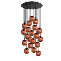 GALERIELEUCHTE Velo 20-flammig Braun Ø 20cm - Schwarz/Braun, Glas (20/20/20cm) - s.luce