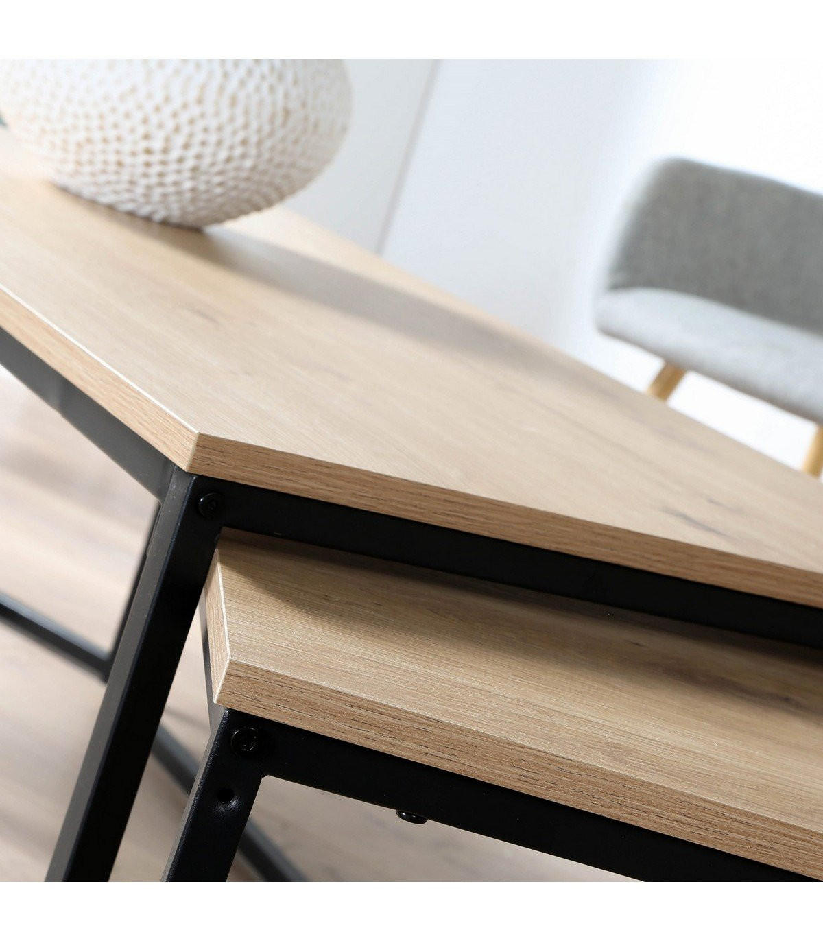 COUCHTISCHE zum Ausziehen im 3er Set - Eichefarben, Holzwerkstoff (100/50/45cm) - Calicosy