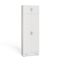 AKTENSCHRANK Ingo Weiß 80 x 182.4 cm mit Schrankaufsatz und Schublade - Weiß, Holzwerkstoff (80/182.4/37cm) - Vicco