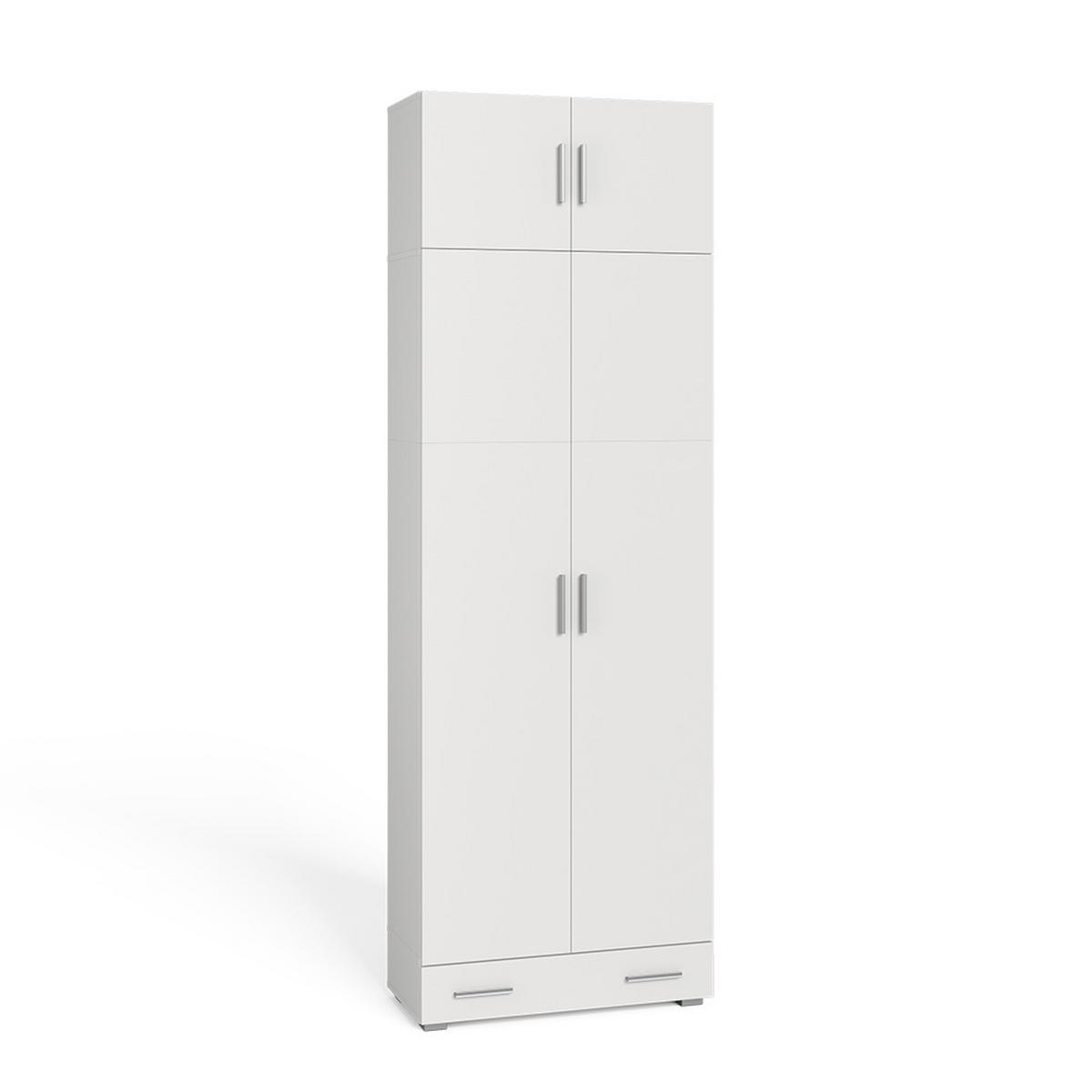 AKTENSCHRANK Ingo Weiß 80 x 182.4 cm mit Schrankaufsatz und Schublade - Weiß, Holzwerkstoff (80/182.4/37cm) - Vicco