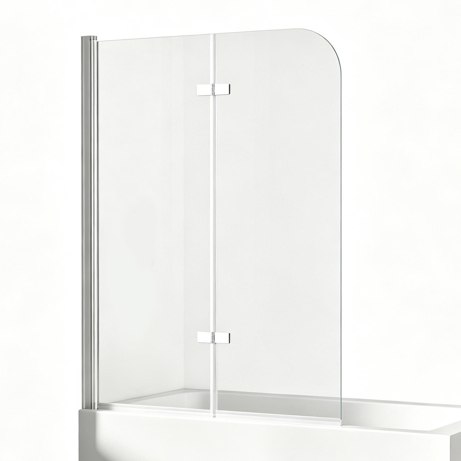 BADEWANNENAUFSATZ 100/140 cm Chrom 2-tlg. faltbar 6 mm mit beidseitiger Nano-Beschichtung - Chromfarben, Glas (100/140cm) - S'AFIELINA