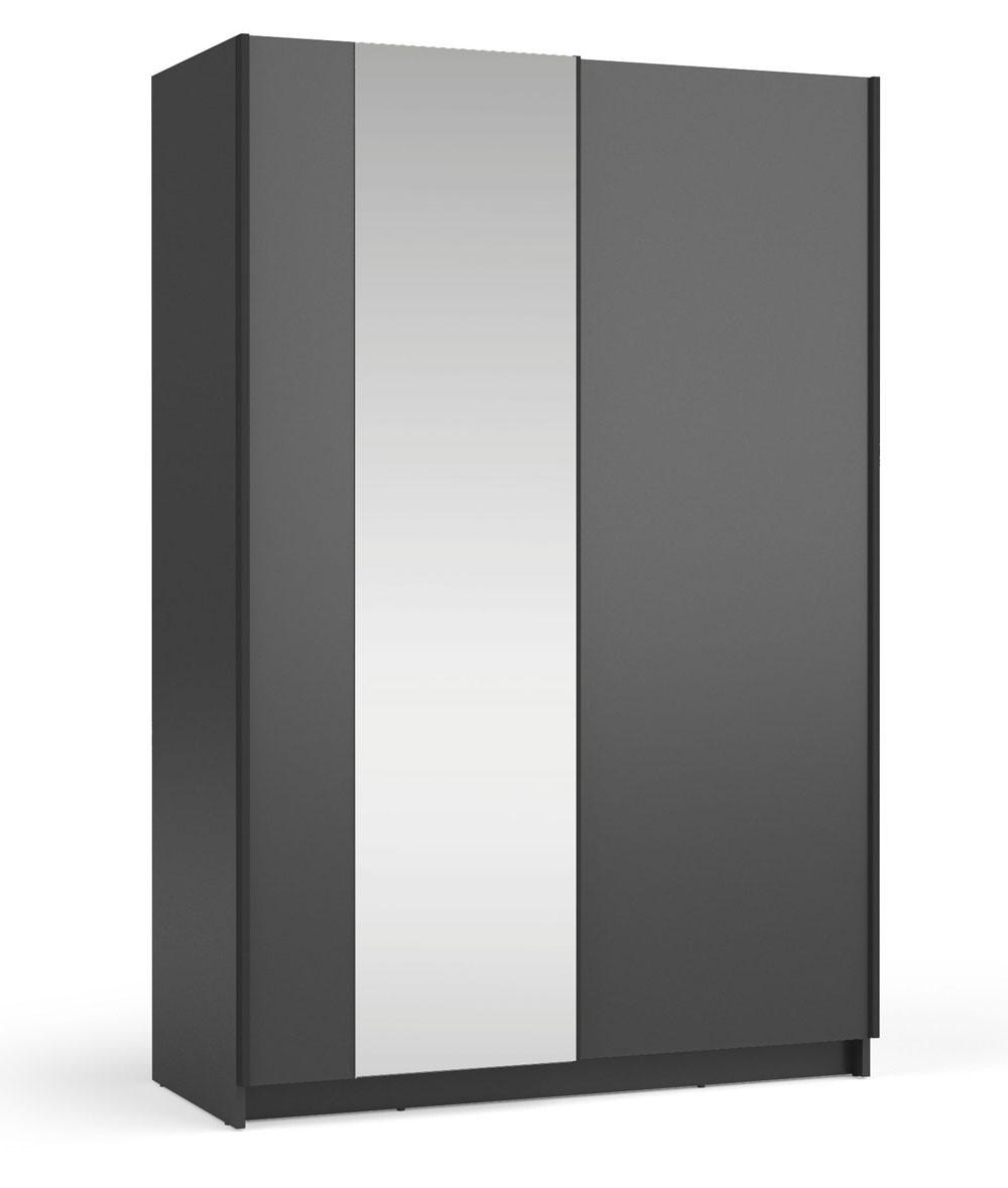 SCHWEBETÜRENSCHRANK Sofia schwarz 120 / 54 / 182cm - Schwarz, Holz/Holzwerkstoff (120/182/54cm) - Feldmann-Wohnen