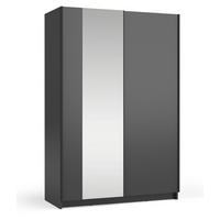 SCHWEBETÜRENSCHRANK Sofia schwarz 120 / 54 / 182cm - Schwarz, Holz/Holzwerkstoff (120/182/54cm) - Feldmann-Wohnen