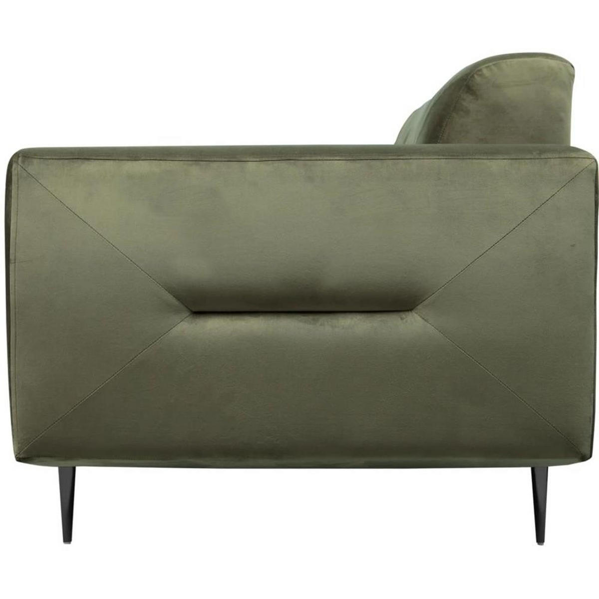 3-SITZER SOFA Venezia olivgrün mit schwarzen Beinen - Schwarz/Olivgrün, Textil (233/85/94cm) - Beautysofa