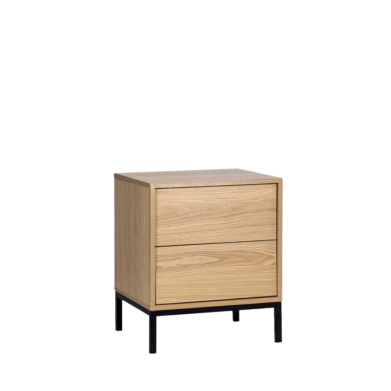 NACHTTISCH 2 SCHUBLADEN Remi Natürlich 45 cm x 55 cm - Naturfarben, Holzwerkstoff (45/55/40cm)