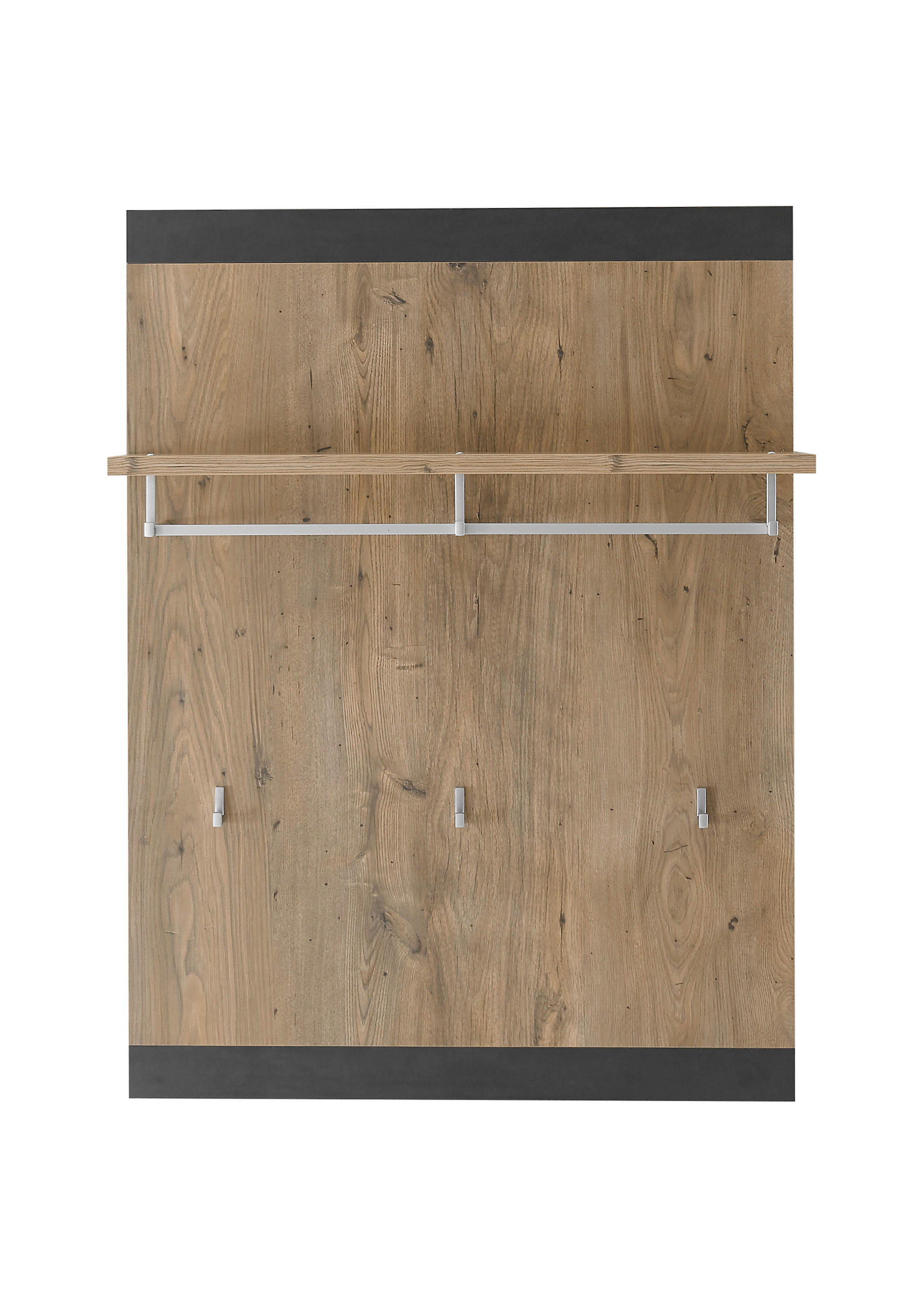 GARDEROBENPANEEL I11 Kastanie & Fresko 80/107/25 cm mit Garderobenstange - Grau, Holzwerkstoff (80/107/25cm) - Livojo