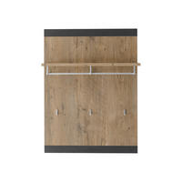 GARDEROBENPANEEL I11 Kastanie & Fresko 80/107/25 cm mit Garderobenstange - Grau, Holzwerkstoff (80/107/25cm) - Livojo