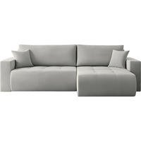 ECKSOFA Alva 3-Sitzer Universall Rechts/Links, Strukturstoff Grau 277/154/83 cm - Schwarz/Grau, Textil (277/154cm) - WFL GROUP