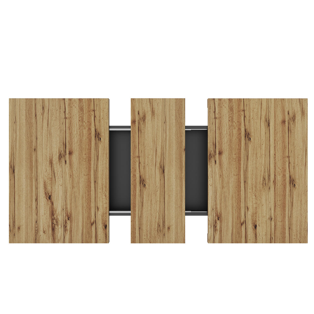 ESSTISCH 140/80/75 cm Schwarz Natur aus MDF mit Stauraum und Soft-Close - Schwarz, Holzwerkstoff (140/80/75cm) - OKWISH