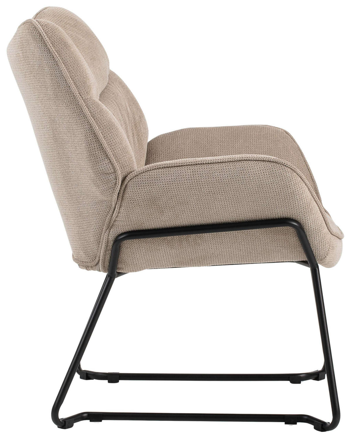 SESSEL Aliano beige - Beige/Schwarz, Textil/Metall (73/76/67cm) - Mr. Deko