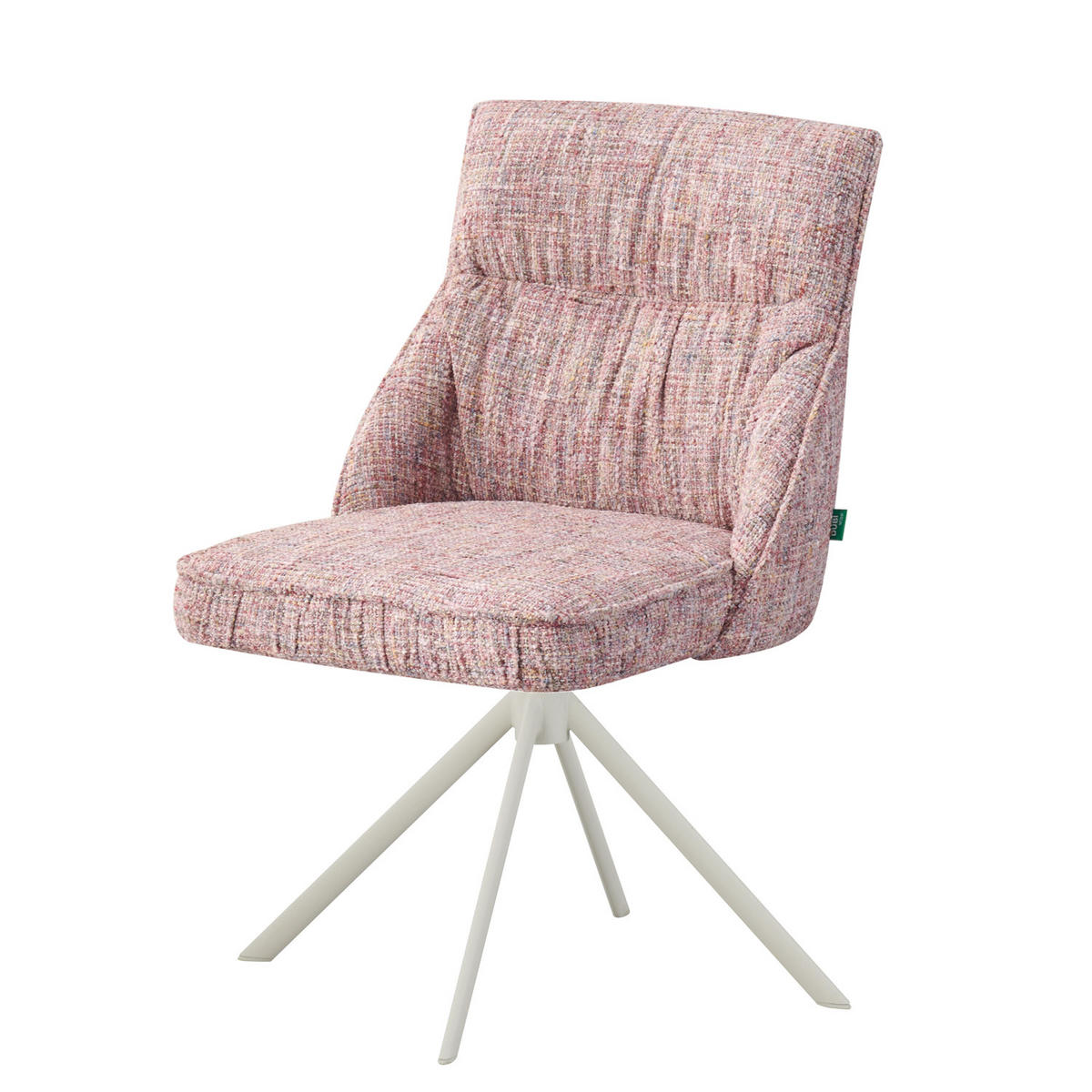 ESSZIMMERSTUHL LINNEA 2er-Set - Hellrosa/Weiß, Textil/Metall (49/84/62cm) - DUBI Möbel