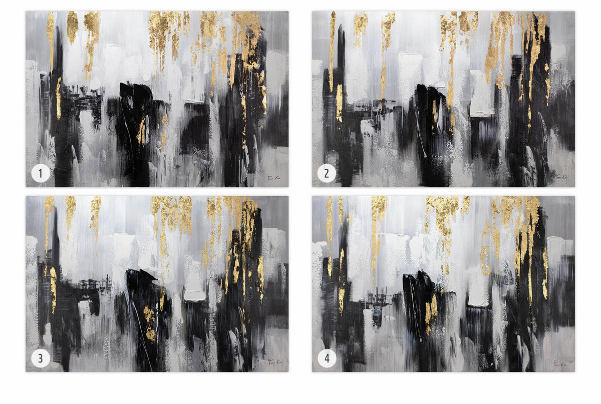 ÖLGEMÄLDE 120/80 cm - Schwarz, Holz/Textil (2.4/80cm) - KUNSTLOFT