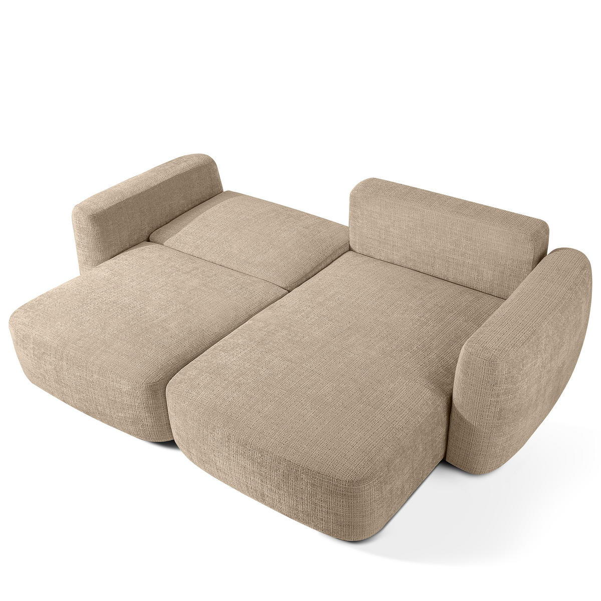 SITZGARNITUR ELOSA - Beige, Holz/Textil (245/85/165cm) - KONSIMO®