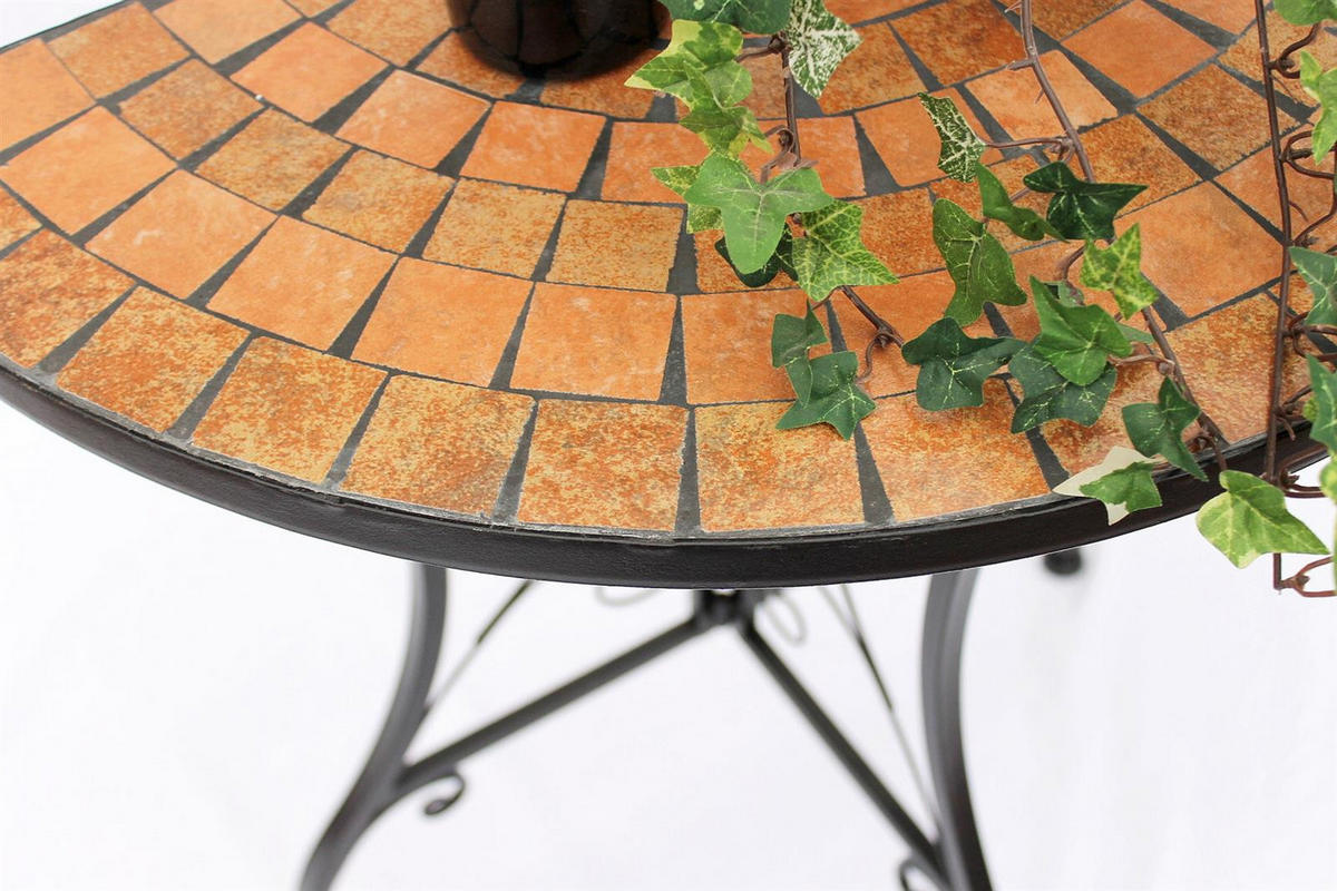 WANDTISCH Halbrund Metall Mosaik 70 cm 120041 - Schwarz, Metall (35/70/72cm) - DanDiBo