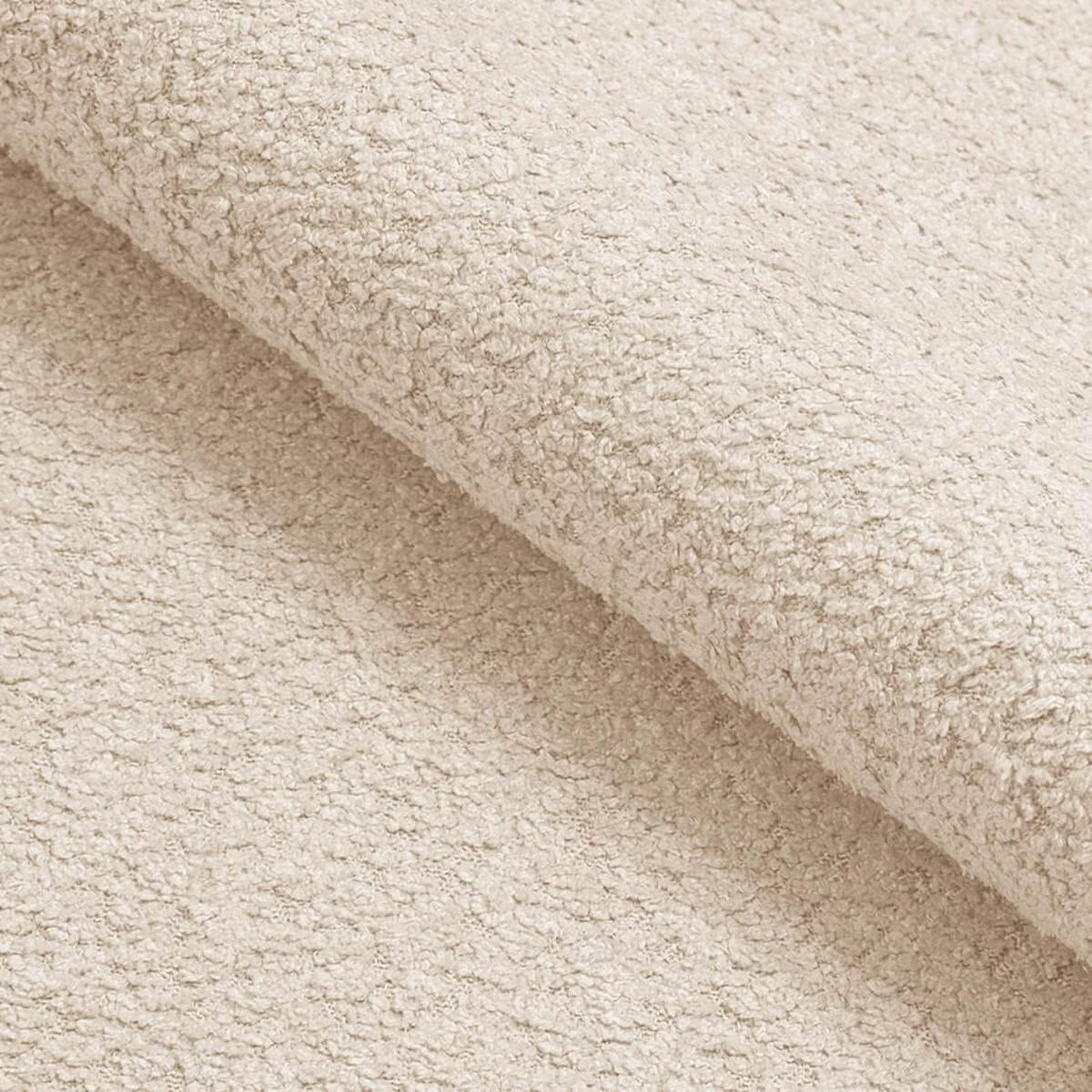 POLSTERBETT LUX RICO mit Kopfteil, 120 x 200 cm, Doppelbett mit Lattenrost aus Holz, Boucle-Stoff Beige, Füße in Farbe: Braun - Beige, Holz/Textil (120/200cm) - Alpi-Möbel