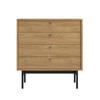 KOMMODE Olar Holzoptik Hickory Natur 85,5 cm - Beige/Goldfarben, Holzwerkstoff/Metall (85.5/91.9/38cm) - Selsey