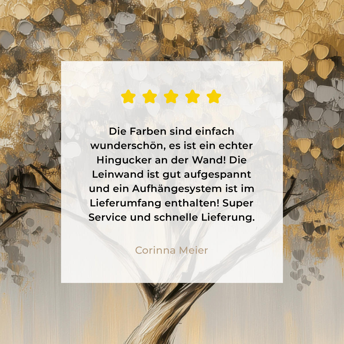 LEINWANDBILD Gemälde - Baum - Abstrakt - Blätter Deko Wohnzimmer 20x20 cm - Beige, Textil (20/20cm) - MuchoWow