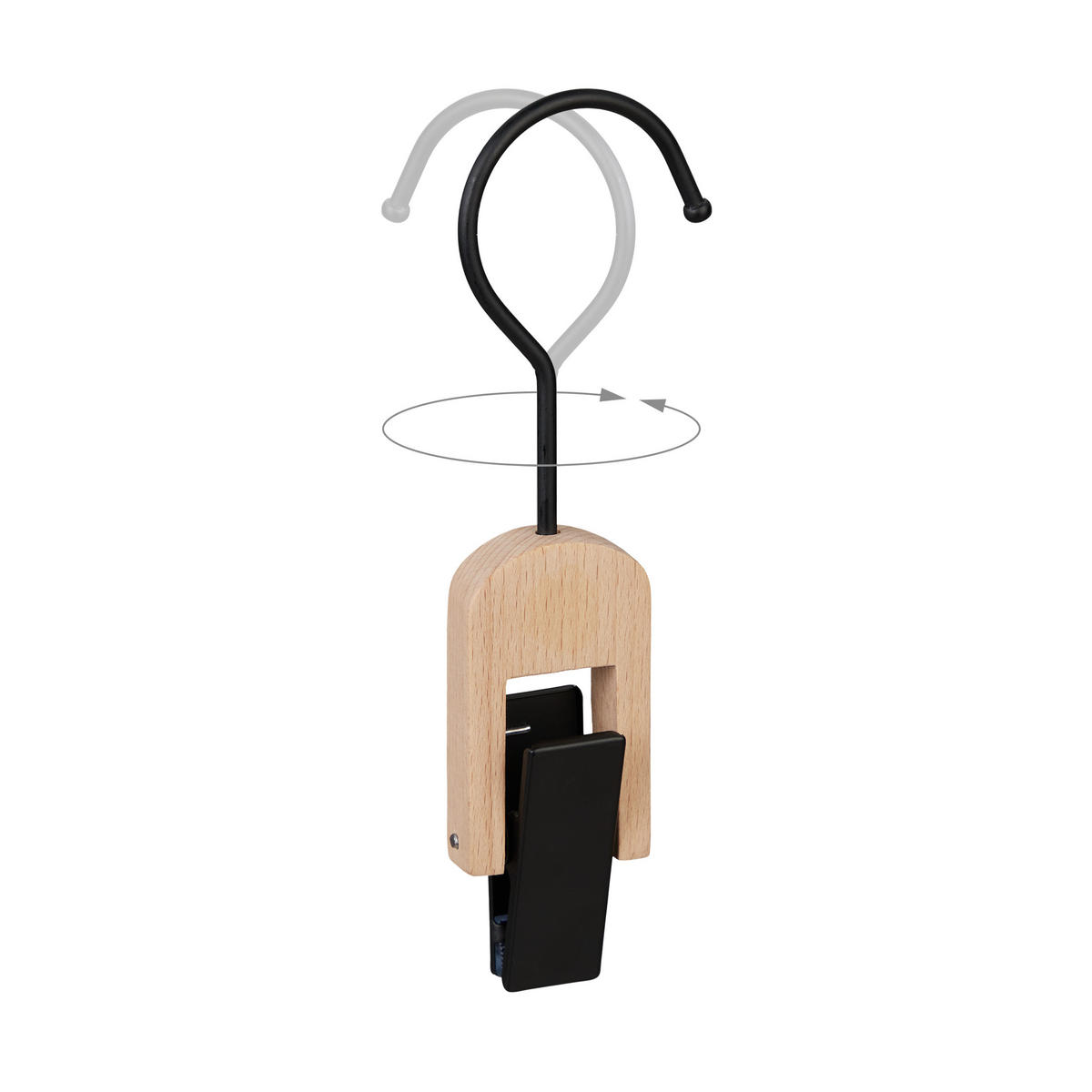 5XUPÍNACIE háky - viacfarebná, kov/drevo (6/18.5/2.5cm) - Relaxdays