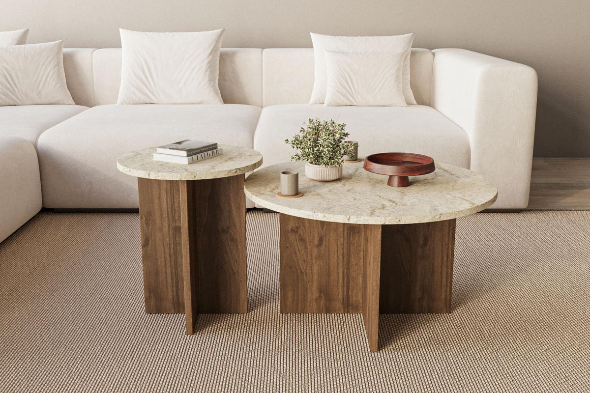 COUCHTISCH private beige - Beige, Holz (70/70/40cm) - Habitat Garten