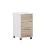 ROLLCONTAINER Pigeon 59,7x32,6x39 cm 3 Schubladen Weiß/Eiche - Weiß, Holz (32.6/59.7/39cm) - PROREGAL