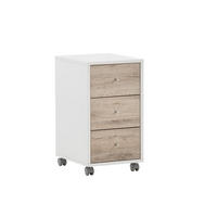 ROLLCONTAINER Pigeon 59,7x32,6x39 cm 3 Schubladen Weiß/Eiche - Weiß, Holz (32.6/59.7/39cm) - PROREGAL