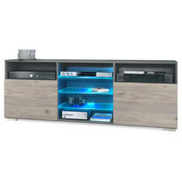 LOWBOARD Granada Front in Eiche Nordic - Silbereichenfarben, Holzwerkstoff (146/54/35cm) - Vladon
