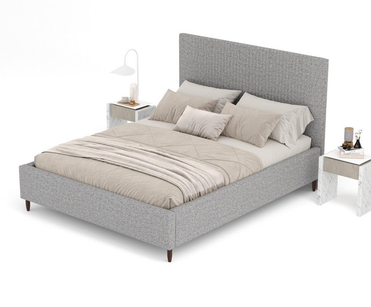 POLSTERBETT Etero Dunkelgrau 120/200 cm im Webstoff - Wengefarben/Dunkelgrau, Holz/Holzwerkstoff (120/200cm) - Maison de Reve