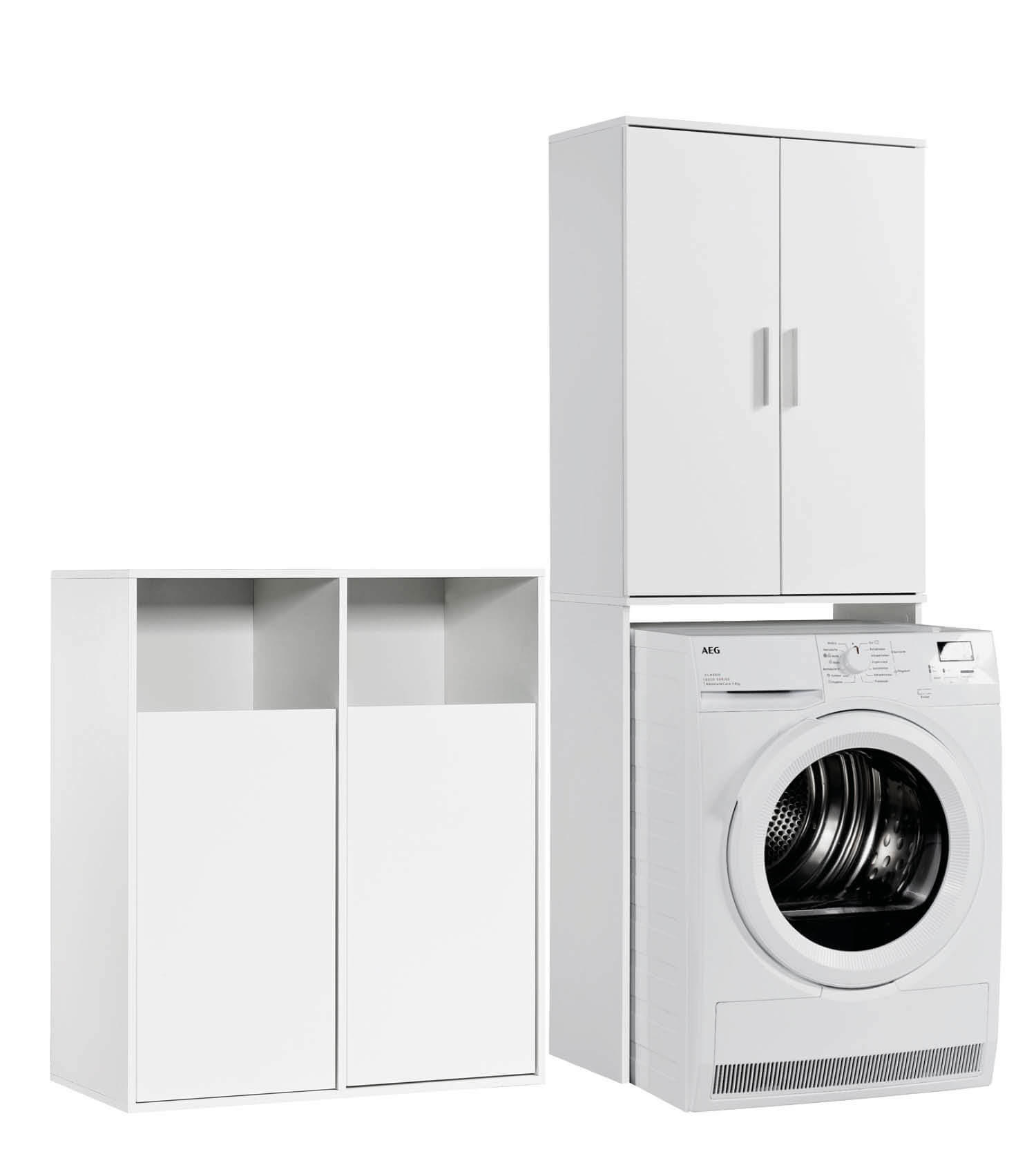 MEHRZWECKSCHRANK SET Der Allzweckwaffe - Weiß, Holzwerkstoff (145/180/40cm) - Mokebo