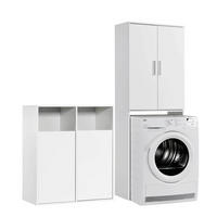 MEHRZWECKSCHRANK SET Der Allzweckwaffe - Weiß, Holzwerkstoff (145/180/40cm) - Mokebo
