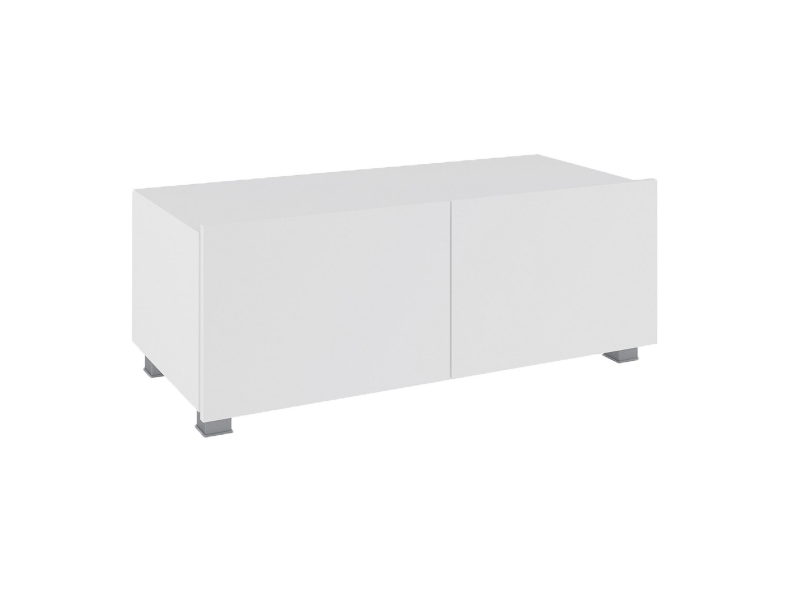 RTV-SCHRANK Bird Weiß, zweitüriger TV-tisch - Silberfarben/Weiß, Holzwerkstoff (100/37/43cm) - Bettso
