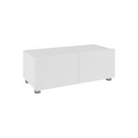 RTV-SCHRANK Bird Weiß, zweitüriger TV-tisch - Silberfarben/Weiß, Holzwerkstoff (100/37/43cm) - Bettso