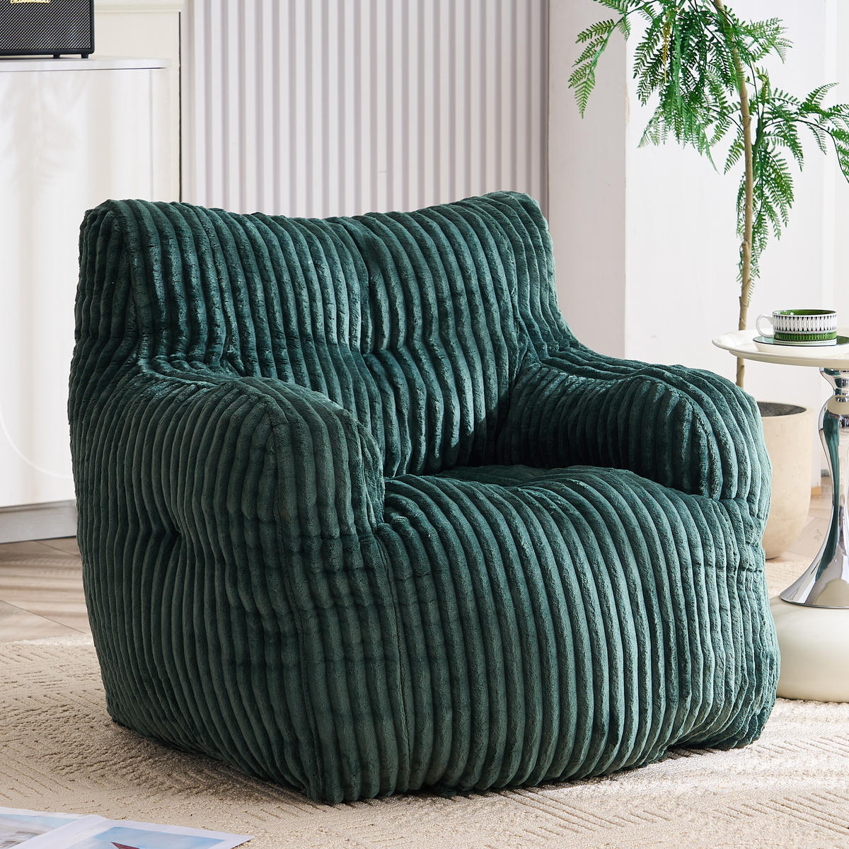 SITZSACK Cord Grün - Grün, Textil (100/70/94cm) - WISHDOR