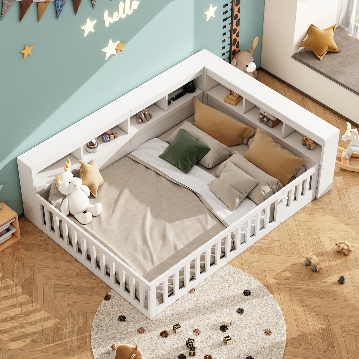TAGESBETT mit Stauraum und USB 140x200 cm Weiß - Weiß, Holzwerkstoff (140/200cm) - Beauniv
