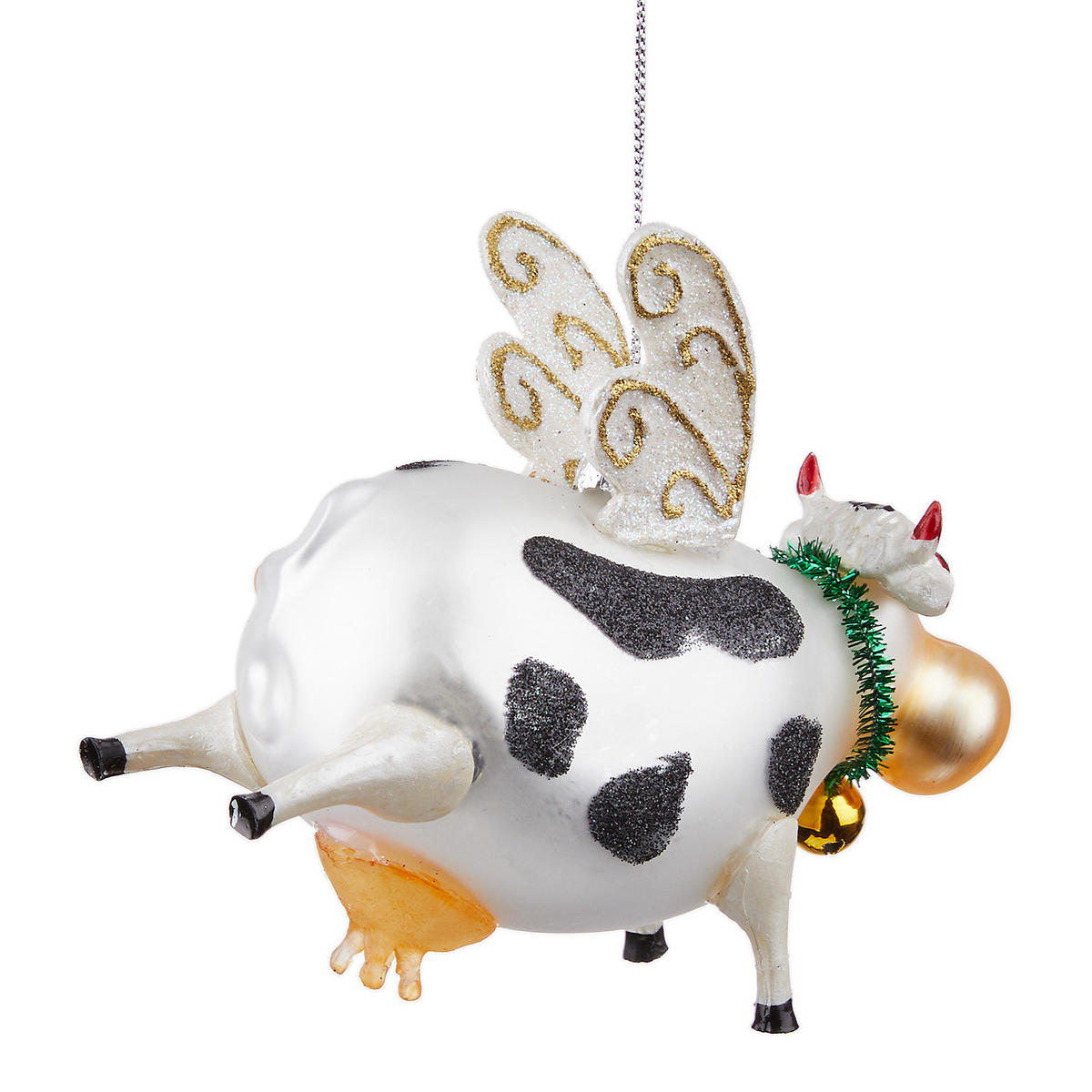 BAUMANHÄNGER Hang On Fliegende Kuh - Weiß, Glas (12/10/6cm) - Butlers