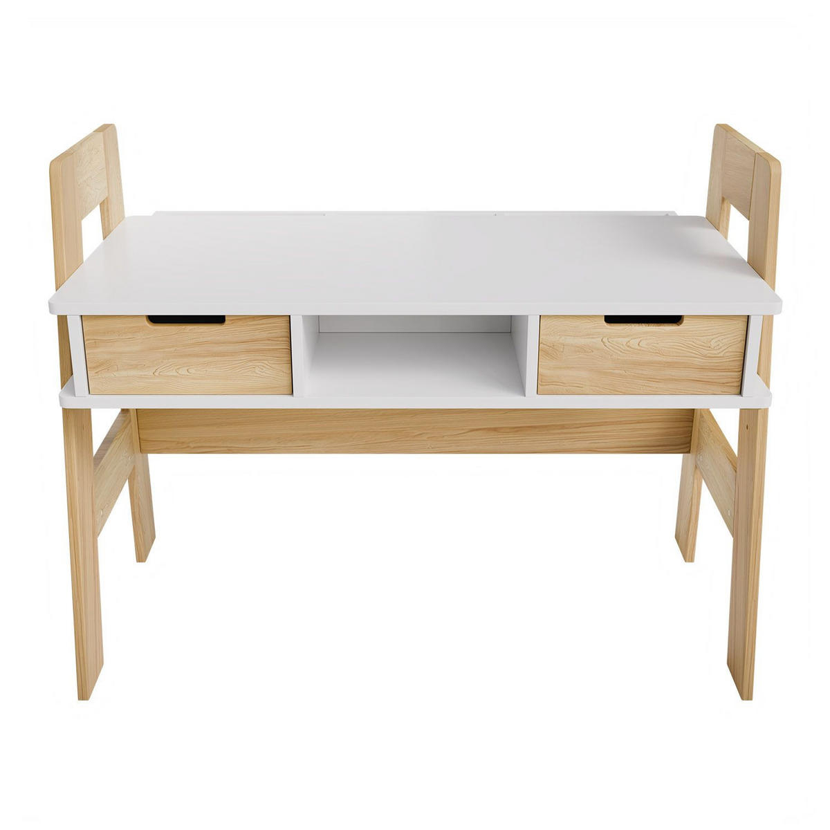 KINDERSCHREIBTISCH Fietje weiß höhenverstellbar - Weiß, Holz (94/76/63cm) - Juskys