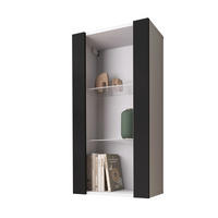 HÄNGEVITRINE TIVOLI Vertical 100, Schwarz - Schwarz/Weiß, Glas/Holzwerkstoff (50/100/29.5cm) - Komodee